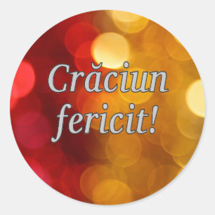 Crăciun fericité! Frohe Weihnachten im rumänischen Runder Aufkleber