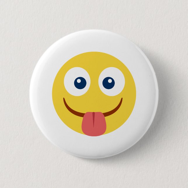 Crack Out Tongue Emoji Button (Vorderseite)