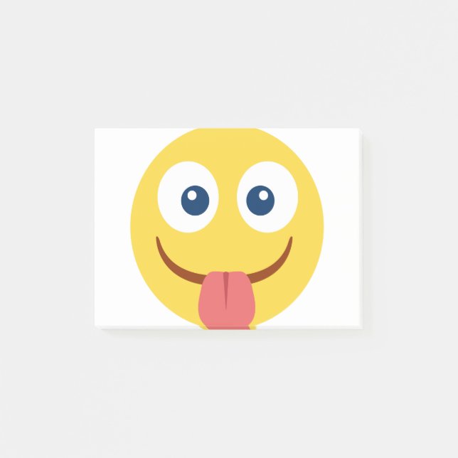 Crack Out Tongue Emoji Post-it Klebezettel (Vorderseite)