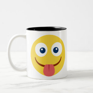 Crack Out Tongue Emoji Zweifarbige Tasse