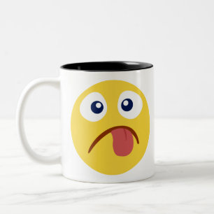 Crack Out Tongue Emoji Zweifarbige Tasse