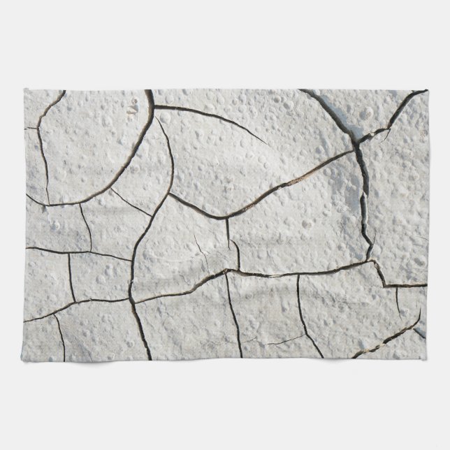 Cracked Earth Cool Textur Geschirrtuch (Horizontal)