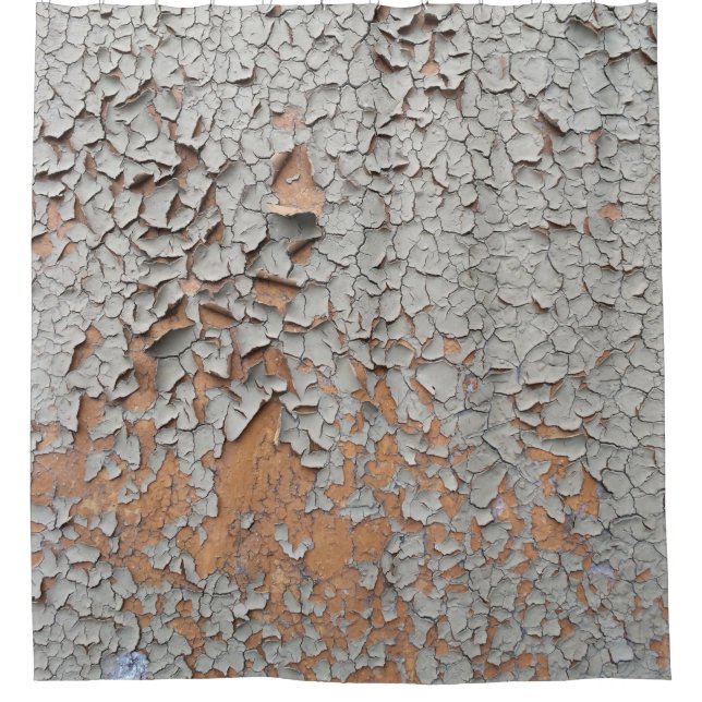 Cracked gray wall paint duschvorhang (Vorderseite)