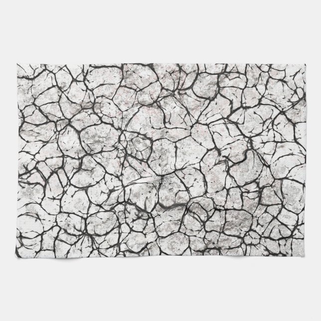 Cracked Marble Digital Pattern Geschirrtuch (Horizontal)