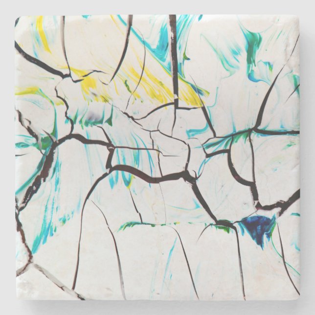 Cracked Multi-Color Akryllic Pieces Steinuntersetzer (Vorderseite)