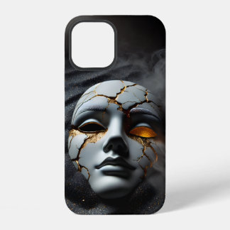 Cracked Porcelain Mask Dark Luxury iPhone 12 Case Hülle