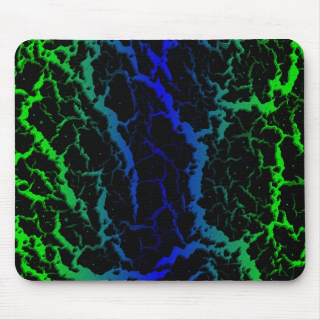 Cracked Space Lava - Green/Blue Mousepad (Vorne)