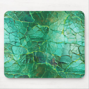 Cracked Texture in Shades Green und Türkis Mousepad