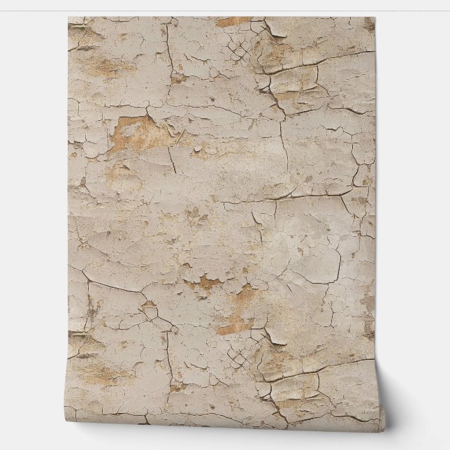 Cracked Textured Painted Stucco Wall Tapete (Abrollen)