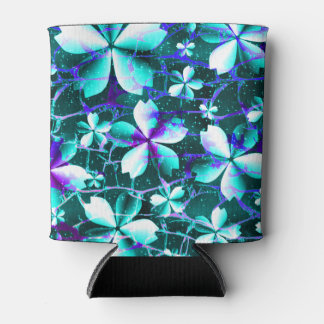 Crackle Blume Muster Blau Lila Aquamarin Dosenkühler
