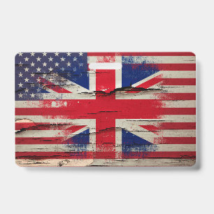 Crackle-Malerei Britische Flagge & amerikanische Ausweis