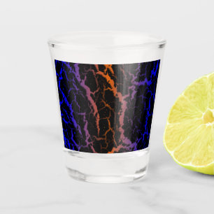 Crackraum Lava - Blau/Orange Schnapsglas