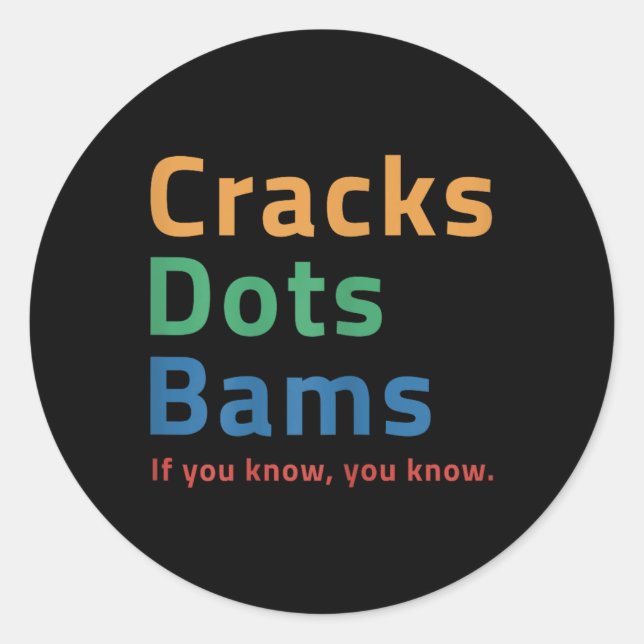 Cracks Dots Bams, sein Mahjong Time Mahjong Social Runder Aufkleber (Vorderseite)