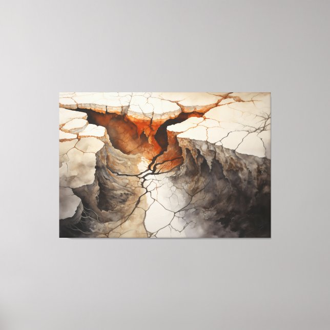 Cracks Earth Dry Climate 1 von 4 Leinwanddruck (Vorderseite)