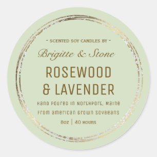 Cracks Gold Ausgereiht Farmhouse Candle Label Runder Aufkleber