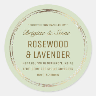 Cracks Gold Ausgereiht Farmhouse Candle Label Runder Aufkleber