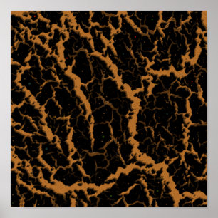 Cracks Space Lava - Bronze Poster