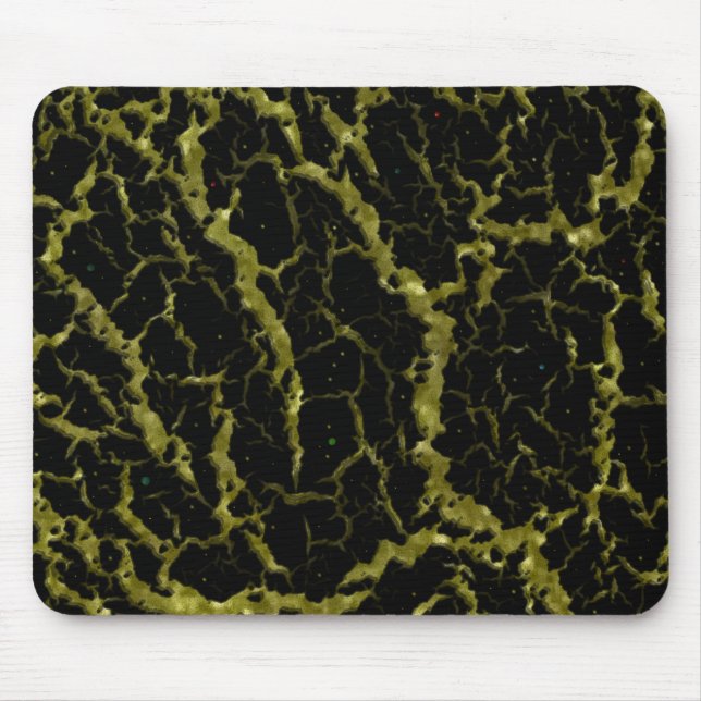 Cracks Space Lava - Glitzer Gold Mousepad (Vorne)