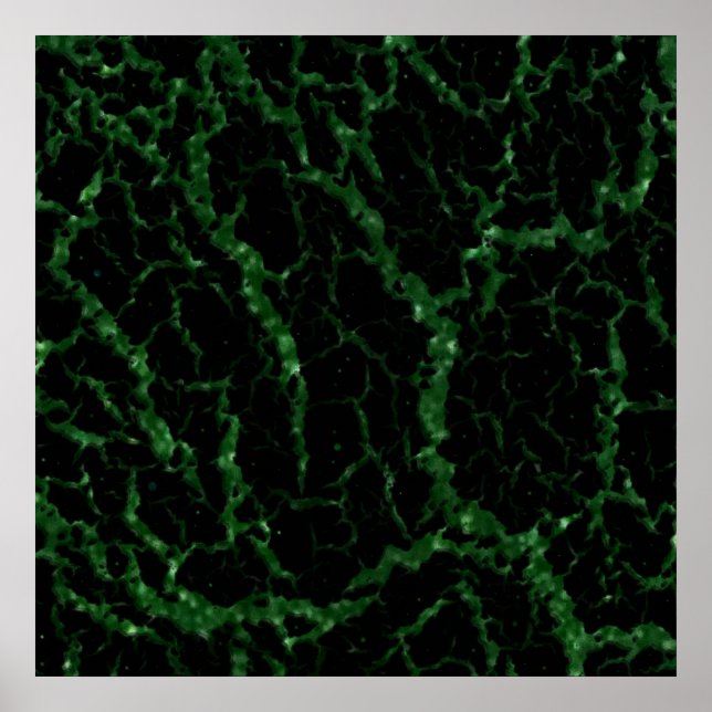 Cracks Space Lava - Glitzer Green Poster (Vorne)
