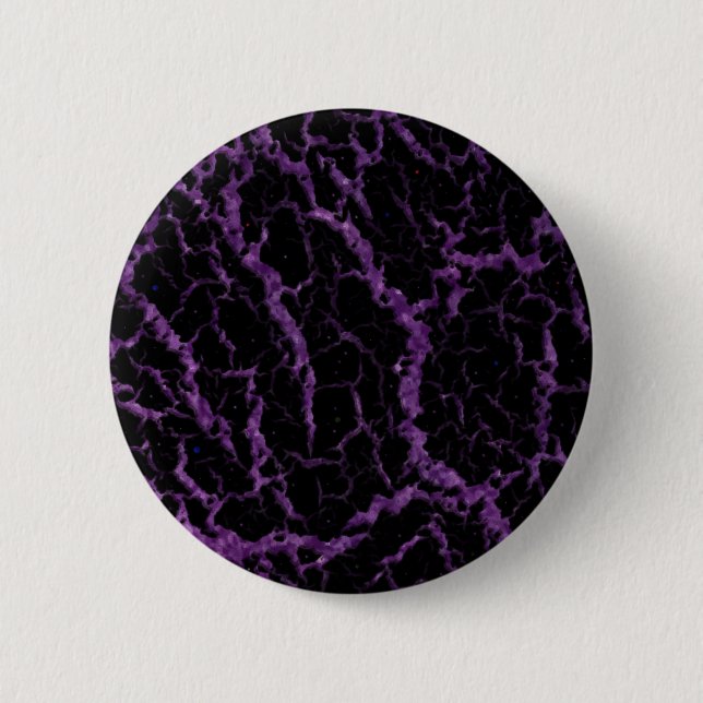Cracks Space Lava - Glitzer Lila Button (Vorderseite)