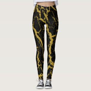 Cracks Space Lava - Gold Leggings