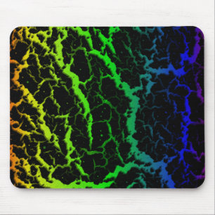 Cracks Space Lava - Rainbow OYGBP Mousepad