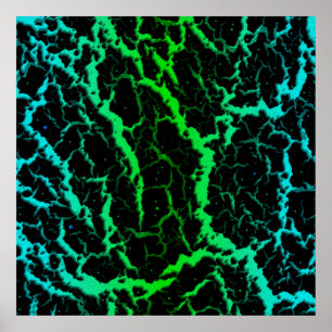 Crackspace Lava - Cyan/Green Poster