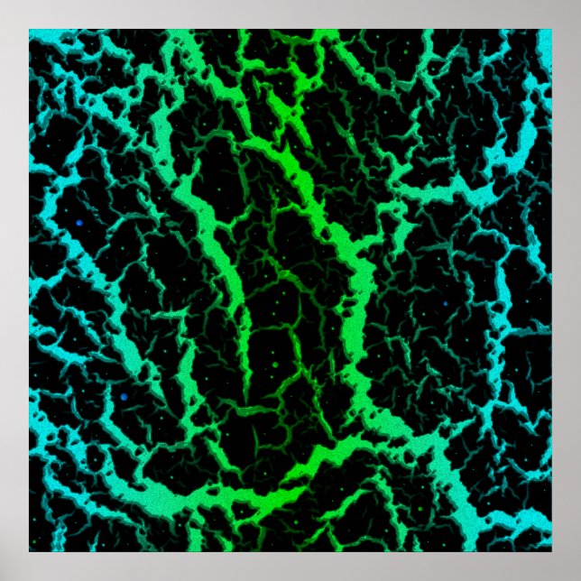 Crackspace Lava - Cyan/Green Poster (Vorne)