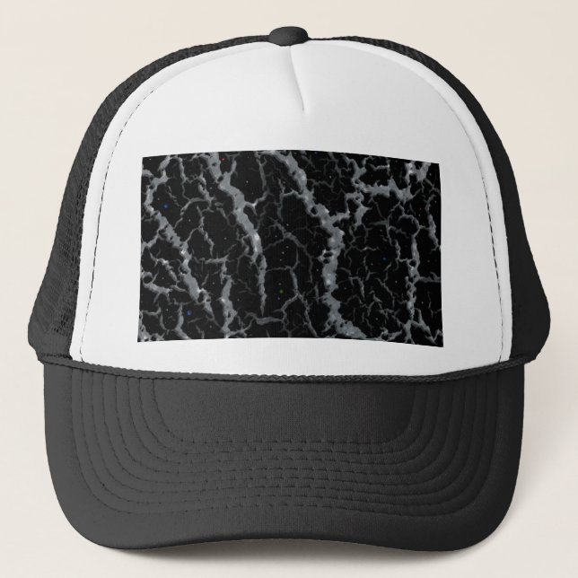 CrackSpace Lava - Glitzer Silver Truckerkappe (Vorderseite)