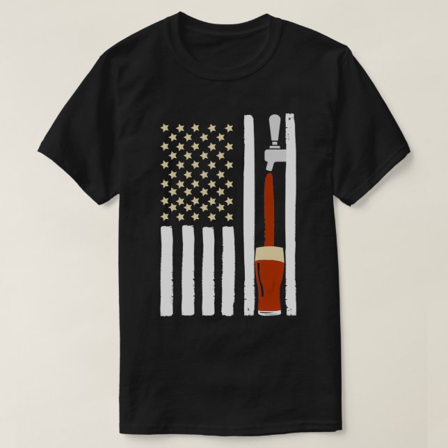 Craft Beer American Flag USA , 4. Juli Alcohol Br T-Shirt (Design vorne)