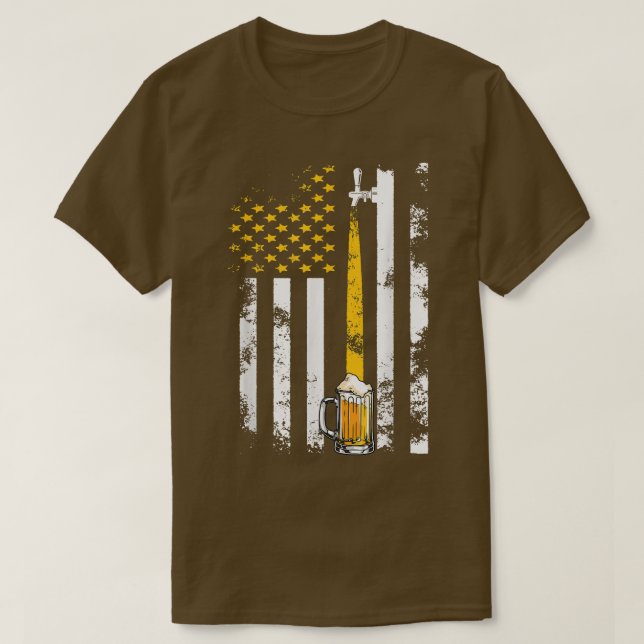 Craft Beer American Flag Usa , 4th July Brewery  T-Shirt (Design vorne)
