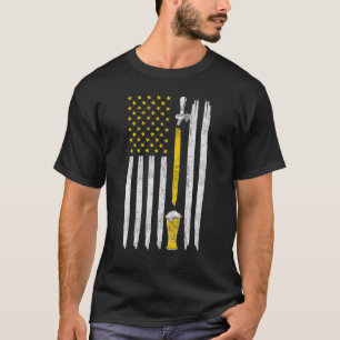 Craft Beer American Flag USA Brauerei 4. Juli B T-Shirt