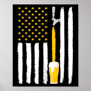 Craft Beer Amerikanische Flagge USA 4. Juli Brauer Poster