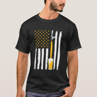 Craft Beer Amerikanische Flagge USA 4. Juli Brauer T-Shirt