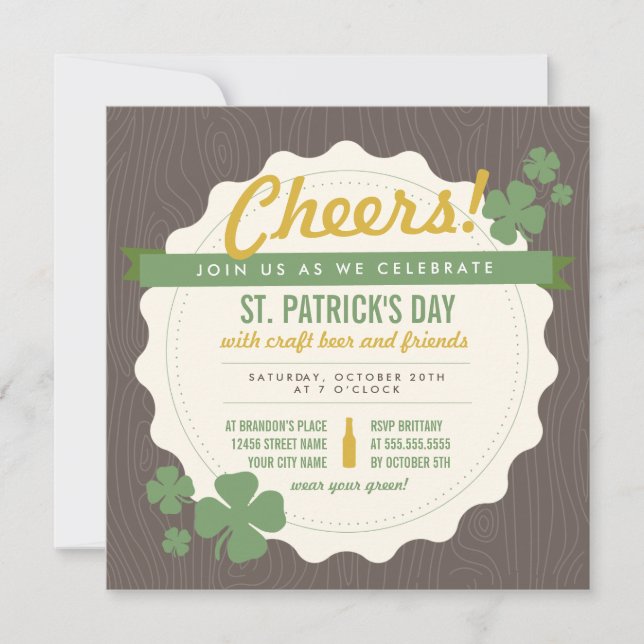 Craft Beer St. Patrick's Day Einladung (Vorderseite)