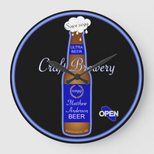 Craft Brauerei Bier Bar Pub Flasche Uhr Zeichen