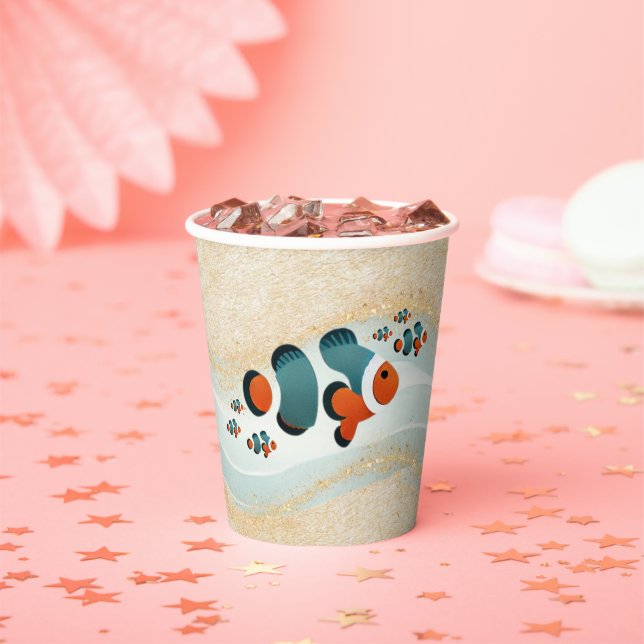 Craft Glitzer Clown Fisch Nemo Kinderdusche Pappbecher (Insitu)