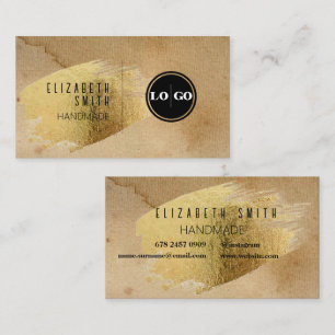 Craft Gold Textur Rustikale Logo-Visitenkarte Visitenkarte