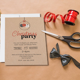 Craft Paper Look Christmas Party Invitation Einladung