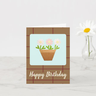 Craft Punch Daisies and House Bricks Birthday Card Karte