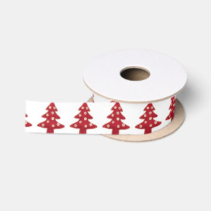 Craft Red Christmas Tree mit Button Baubles Satinband