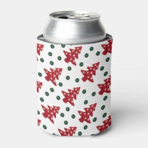 Craft Red Christmas Trees Button Baubles Dosenkühler