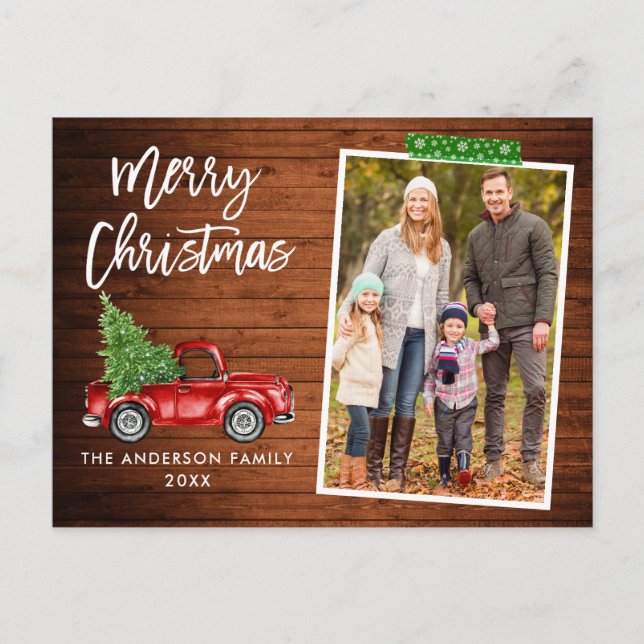 Craft Tape Brush Script Truck Wohnen Weihnachten Postkarte (Vorderseite)
