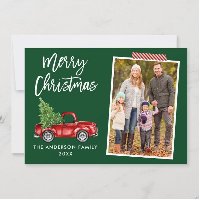 Craft Tape Pinselschrift Red Truck Weihnachten Grü (Vorderseite)