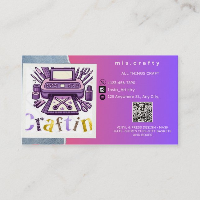 Craft Vinyl Business Card Visitenkarte (Vorderseite)