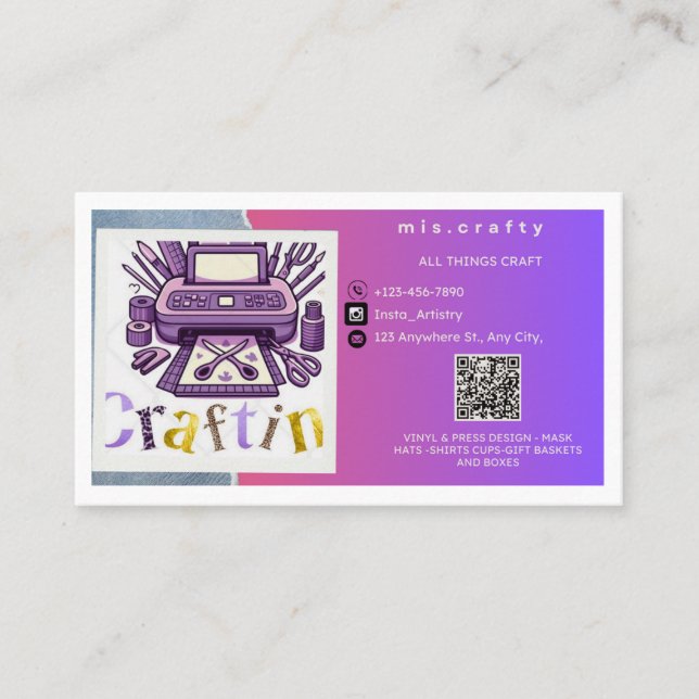Craft Vinyl Business Card Visitenkarte (Vorderseite)