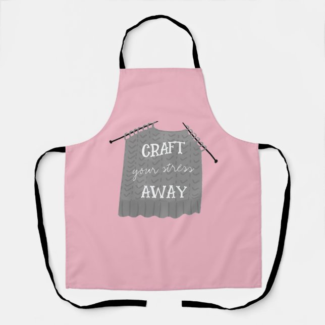 Craft your stress Away Funny Pink  Schürze (Vorderseite)