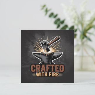 Crafted With Fire – Rustic Artisan Sticker Einladung