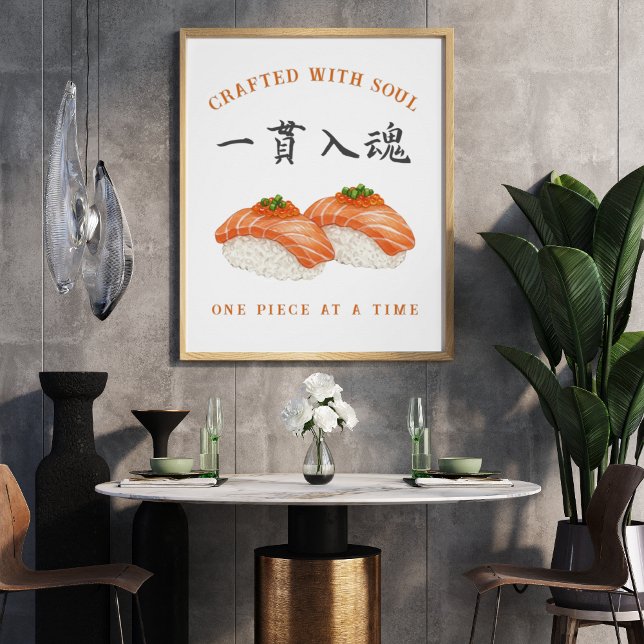 Crafted with Soul" Sushi ‐Japanese‐寿司‐kanji Poster (Von Creator hochgeladen)