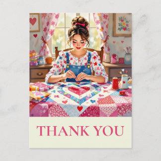 Crafter Quilting Sewing Thank you Postkarte